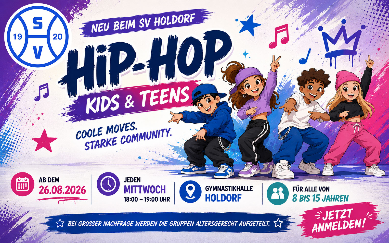 Neuer Hip-Hop-Kurs beim SV Holdorf startet am 26. August